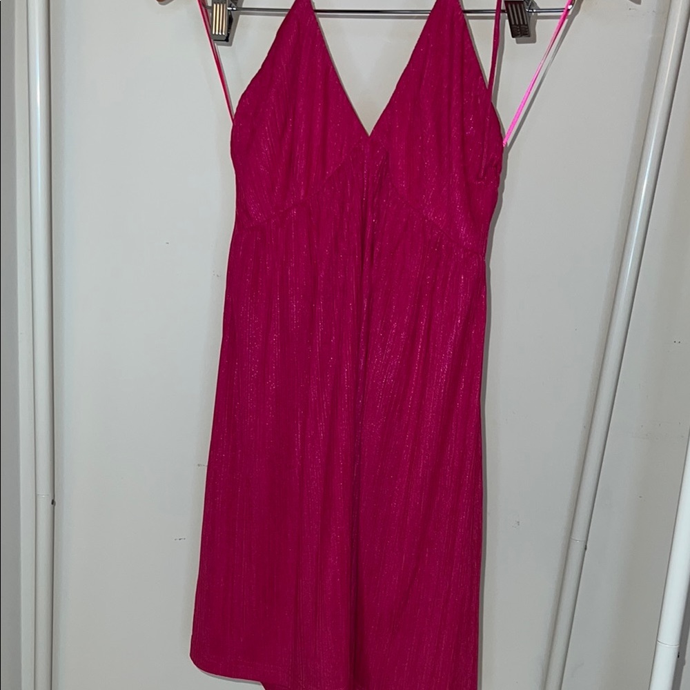 Superdown Pink Halter Wrap Sundress